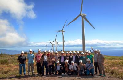 Hawaiian and Indonesian Energy Officials at Hawaii Wind Farm